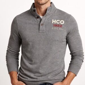 Hollister Mens Grey Henley Size Small